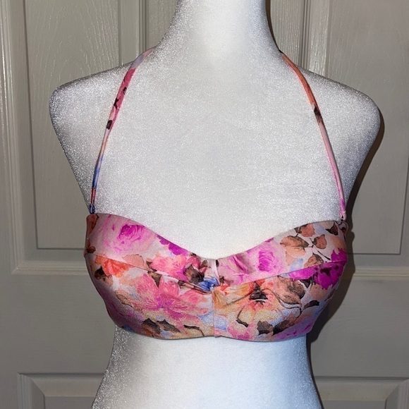 NWT O’Neill Pink Floral Push Up Bikini Swim Top - Picture 1 of 4